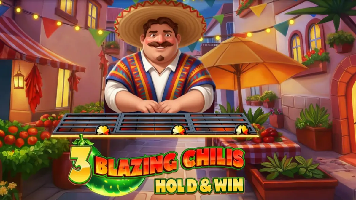 Tampilan visual slot 3 Blazing Chilis dengan tema festival Meksiko yang meriah