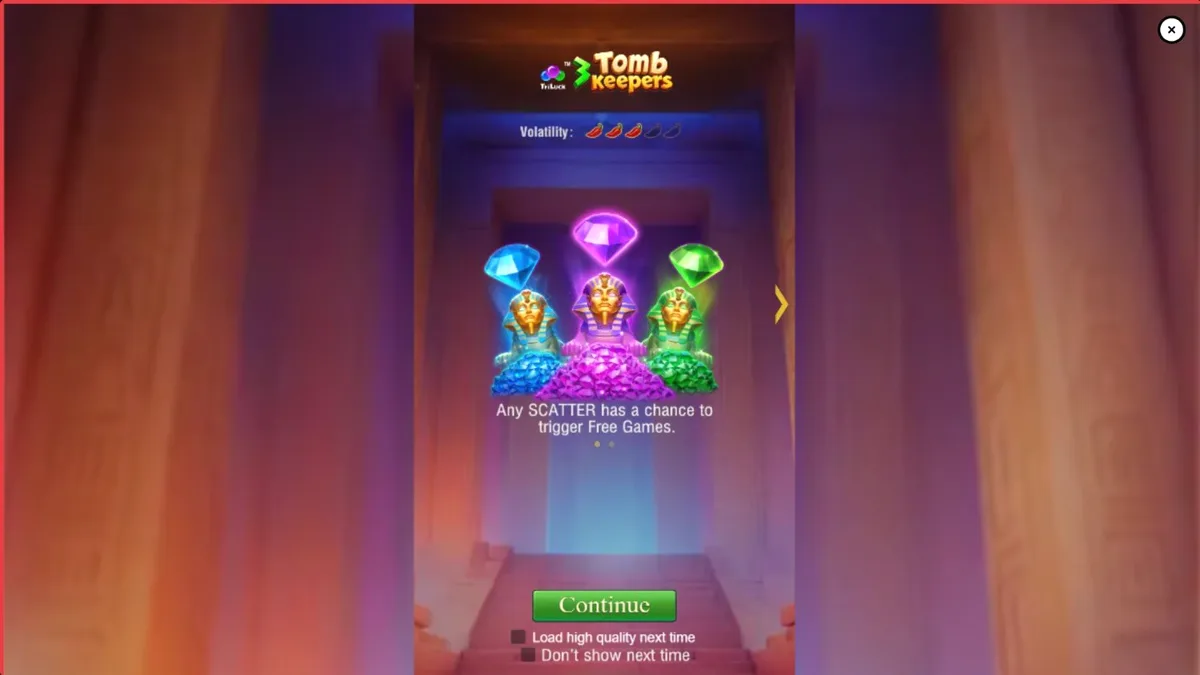 Tampilan visual slot 3 Tomb Keepers dengan tema Mesir Kuno